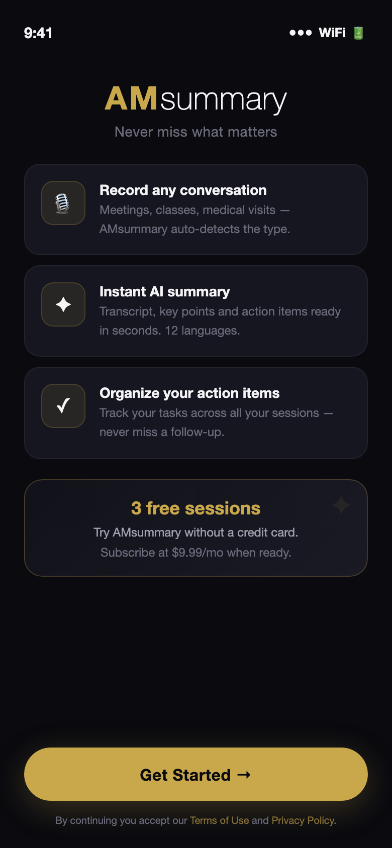 AMsummary onboarding